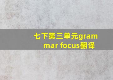 七下第三单元grammar focus翻译